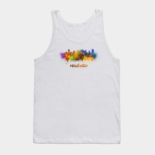 Nashville skyline in watercolor Tank Top